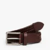 Cintura in pelle intrecciata con fibbia quadrata Cintura in pelle intrecciata con fibbia quadrata