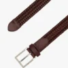 Cintura in pelle intrecciata con fibbia quadrata Cintura in pelle intrecciata con fibbia quadrata