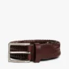 Cintura in pelle intrecciata con fibbia quadrata Cintura in pelle intrecciata con fibbia quadrata