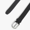 Cintura in pelle liscia con fibbia rotonda Cintura in pelle liscia con fibbia rotonda