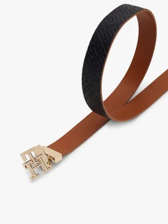 Cintura in pelle reversibile con fibbia monogramma