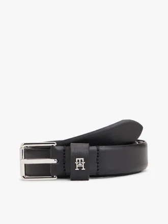 Cintura in pelle slim con fibbia quadrata