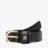 Cintura sottile in pelle con monogramma