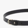 Cintura sottile in pelle con monogramma