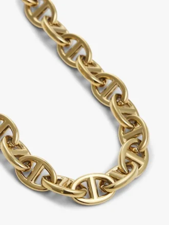 Collana con catena a maglie marinare placcata in oro