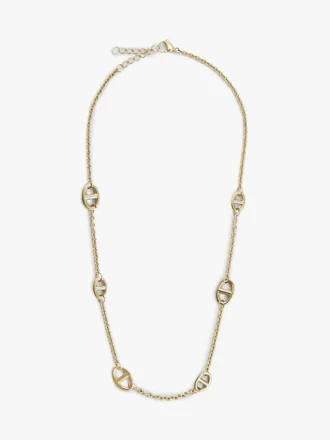 Collana sottile con maglie marinare placcata in oro