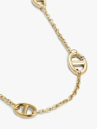 Collana sottile con maglie marinare placcata in oro