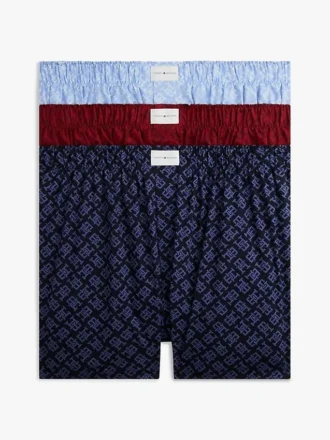 Confezione da 3 boxer con monogramma intrecciato su tutta la superficie