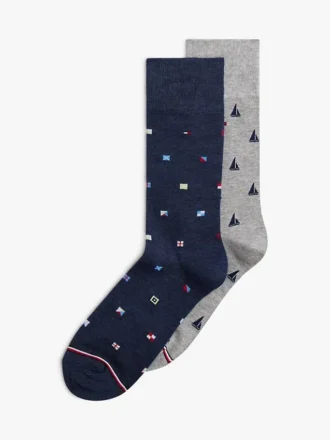 Confezione da 3 paia di calzini da pantaloni in stile nautico Confezione da 3 paia di calzini da pantaloni in stile nautico