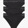 Confezione da 3 slip bikini con bordi in pizzo Confezione da 3 slip bikini con bordi in pizzo