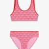 Costume da bagno a due pezzi con monogramma in stile calligrafico per bambini Costume da bagno a due pezzi con monogramma in stile calligrafico per bambini