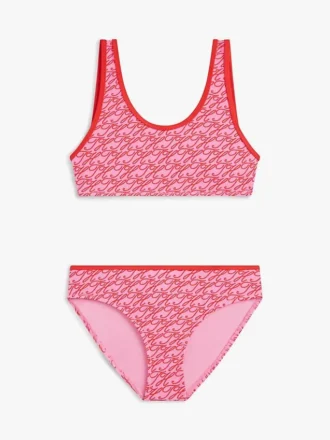 Costume da bagno a due pezzi con monogramma in stile calligrafico per bambini