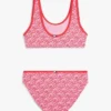 Costume da bagno a due pezzi con monogramma in stile calligrafico per bambini Costume da bagno a due pezzi con monogramma in stile calligrafico per bambini