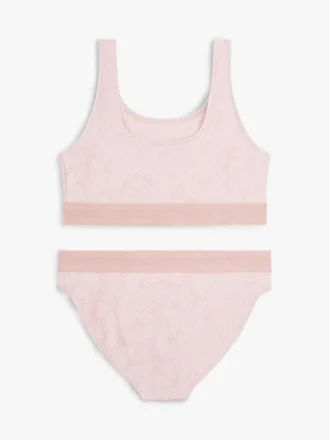 Costume da bagno a due pezzi con stampa e scollo quadrato per bambina