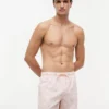Costume da bagno a righe con monogramma in script da 5″
