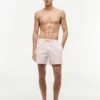 Costume da bagno a righe con monogramma in script da 5″