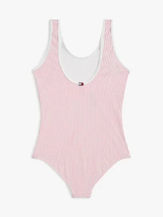 Costume da bagno a righe in seersucker per bambina