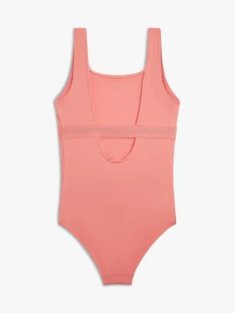 Costume da bagno con logo e scollo quadrato per bambina