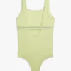 Costume da bagno con logo e scollo quadrato per bambina Costume da bagno con logo e scollo quadrato per bambina