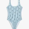 Costume da bagno con scollo rotondo e monogramma in tutto il capo Costume da bagno con scollo rotondo e monogramma in tutto il capo