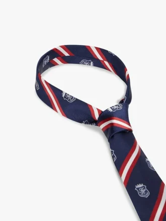 Cravatta in seta a righe con monogramma su tutta la superficie Cravatta in seta a righe con monogramma su tutta la superficie