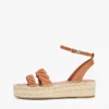 Espadrillas con plateau e cinturini intrecciati in pelle Espadrillas con plateau e cinturini intrecciati in pelle
