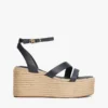 Espadrillas con plateau e cinturino in pelle