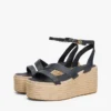 Espadrillas con plateau e cinturino in pelle