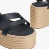 Espadrillas con plateau e cinturino in pelle