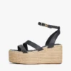 Espadrillas con plateau e cinturino in pelle