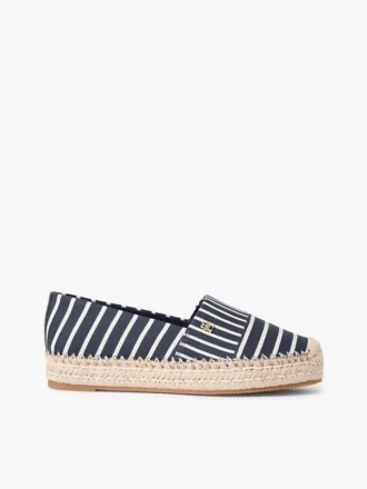 Espadrillas con plateau in tela a righe