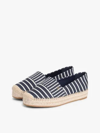 Espadrillas con plateau in tela a righe