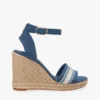 Espadrillas con zeppa in denim e logo in fettuccia Espadrillas con zeppa in denim e logo in fettuccia