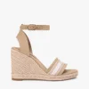 Espadrillas con zeppa in denim e logo in fettuccia Espadrillas con zeppa in denim e logo in fettuccia