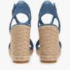 Espadrillas con zeppa in denim e logo in fettuccia Espadrillas con zeppa in denim e logo in fettuccia