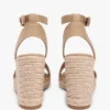 Espadrillas con zeppa in denim e logo in fettuccia Espadrillas con zeppa in denim e logo in fettuccia