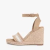 Espadrillas con zeppa in denim e logo in fettuccia Espadrillas con zeppa in denim e logo in fettuccia