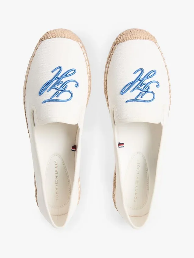 Espadrillas in tela con monogramma script Espadrillas in tela con monogramma script