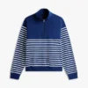 Felpa a righe con zip a un quarto Felpa a righe con zip a un quarto