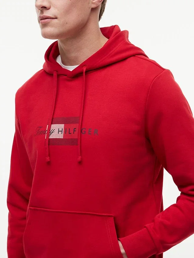 Felpa con cappuccio e logo Script Flag Felpa con cappuccio e logo Script Flag