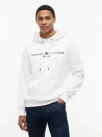 Felpa con cappuccio e logo Tommy ricamato
