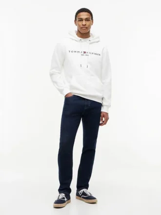 Felpa con cappuccio e logo Tommy ricamato