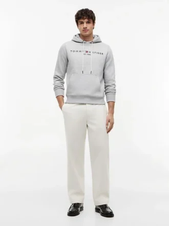 Felpa con cappuccio e logo Tommy ricamato