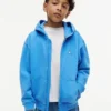 Felpa con cappuccio e zip con bandiera tono su tono per bambini