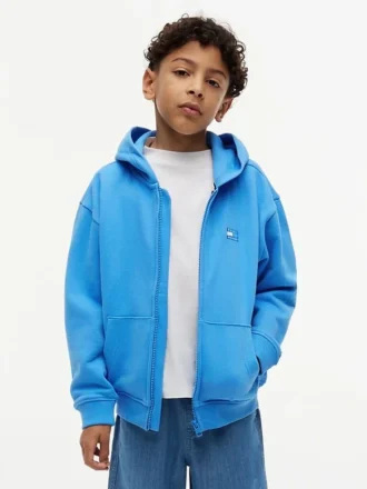 Felpa con cappuccio e zip con bandiera tono su tono per bambini