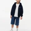 Felpa con cappuccio e zip con bandiera tono su tono per bambini