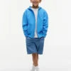 Felpa con cappuccio e zip con bandiera tono su tono per bambini