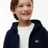 Felpa con cappuccio e zip con bandiera tono su tono per bambini