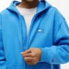 Felpa con cappuccio e zip con bandiera tono su tono per bambini
