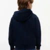 Felpa con cappuccio e zip con bandiera tono su tono per bambini